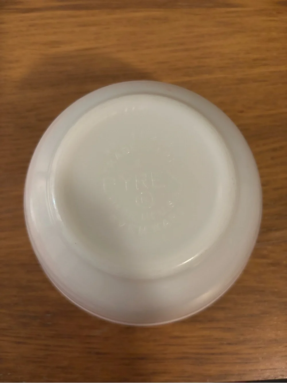 Pyrex white milk glass mixing bowl 401 pink rainbow stripes vintage small 1.5